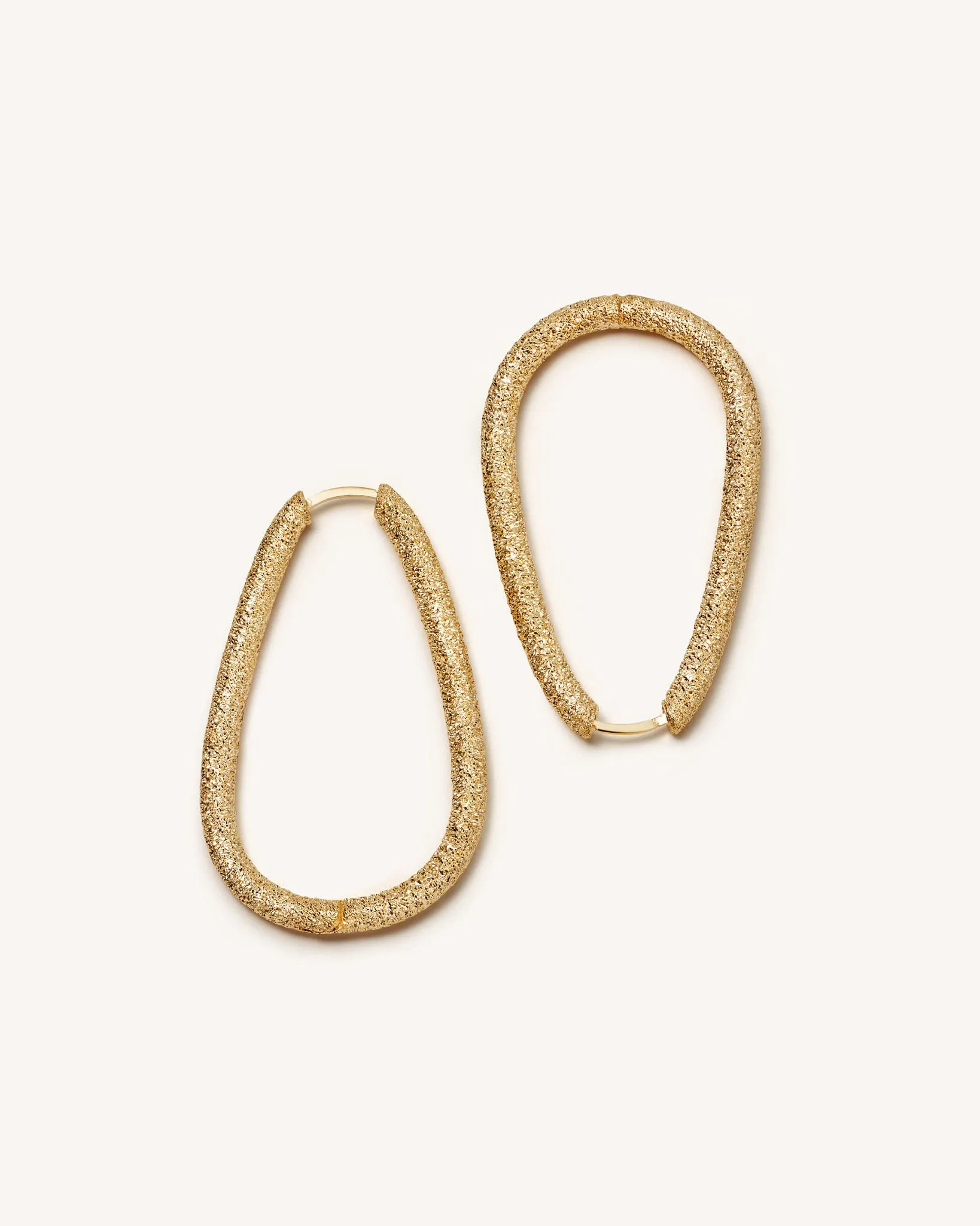 Florentine Finish Small Drop Hoop Earrings