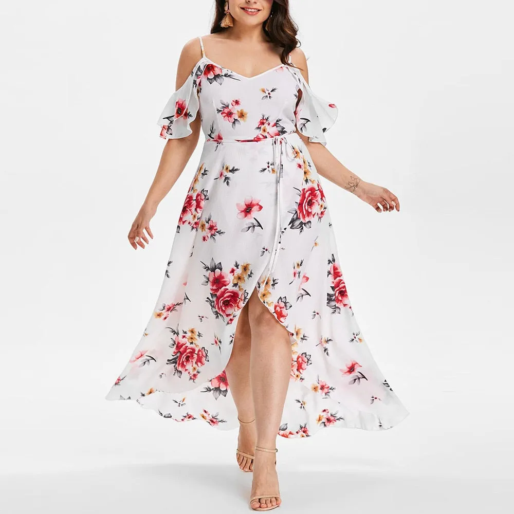 Funki Buys | Dresses | Women's Long Floral Chiffon Sundress