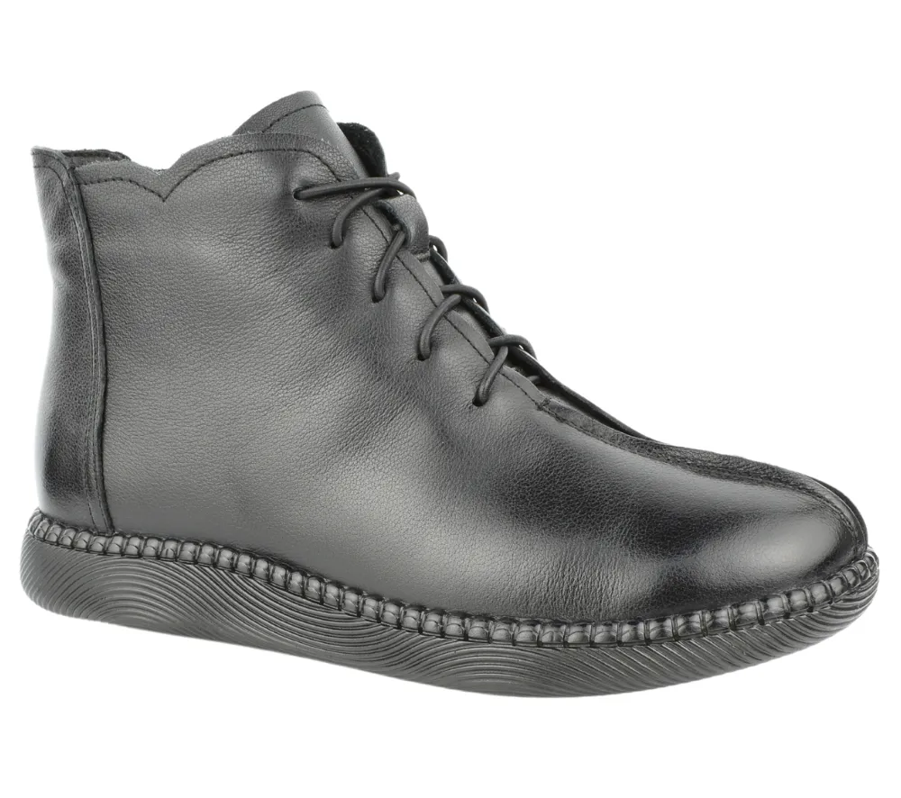 Ghete casual, dama, FORMAZIONE, SC9580 negru, piele naturala
