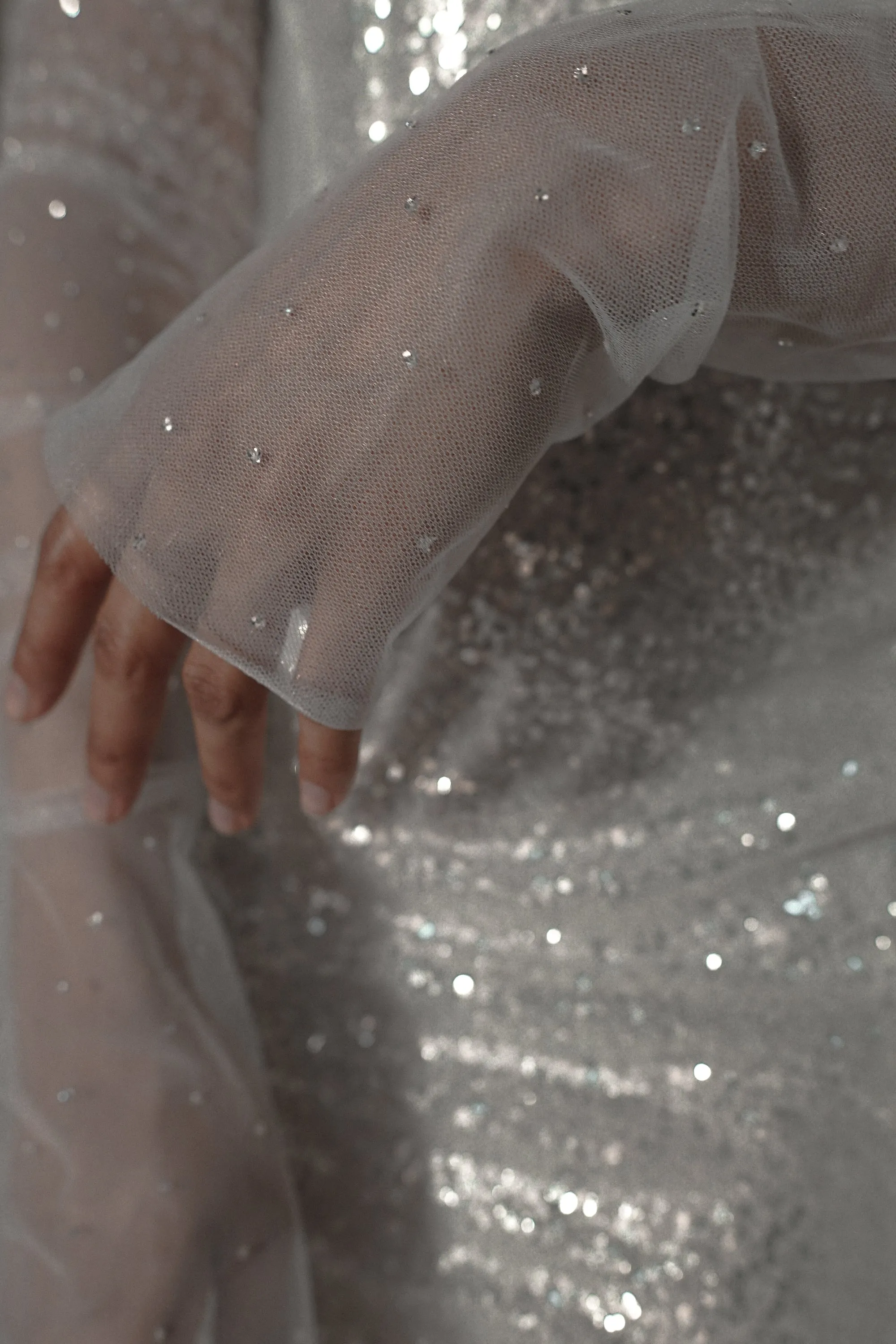 Glitter Wedding Dress Addison with Long Sleeves