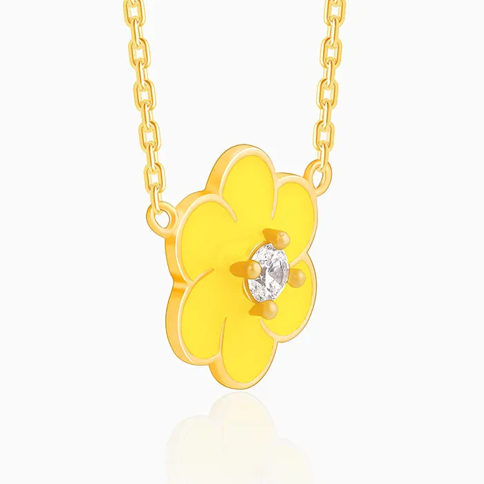 Golden Flower Power Necklace