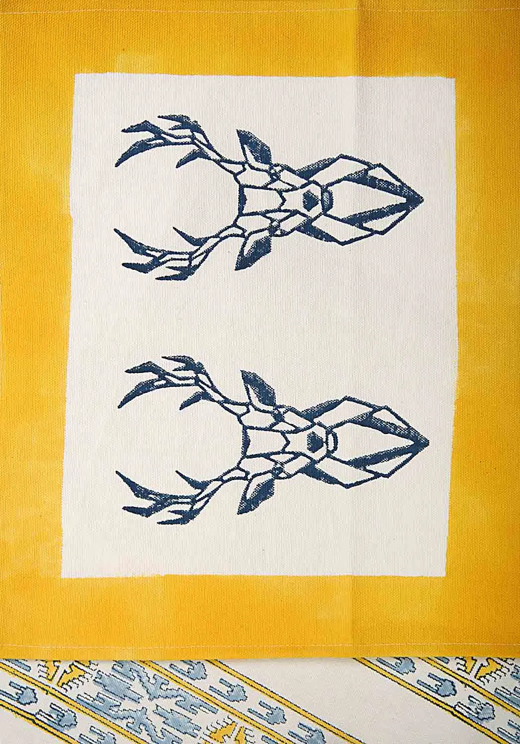 Hand Block Print Muscari Table Runner and Placemat & Napkin Set
