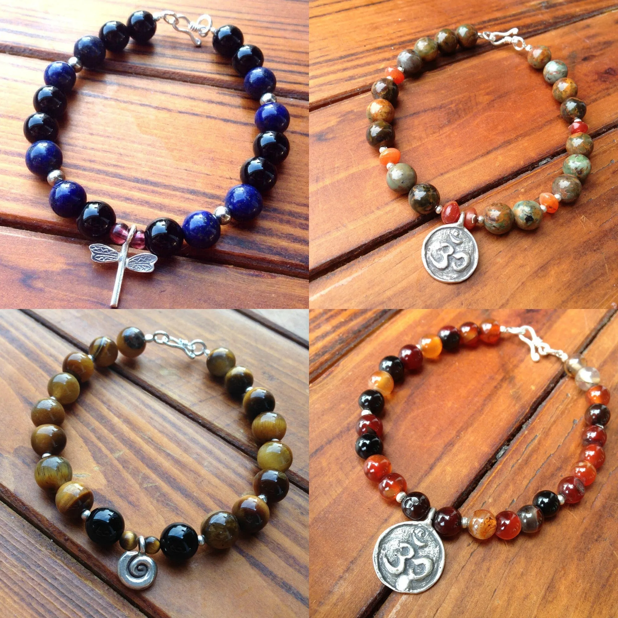 Hand Made Tibetan Elephant Mala With Malachite Beads Bracelet
