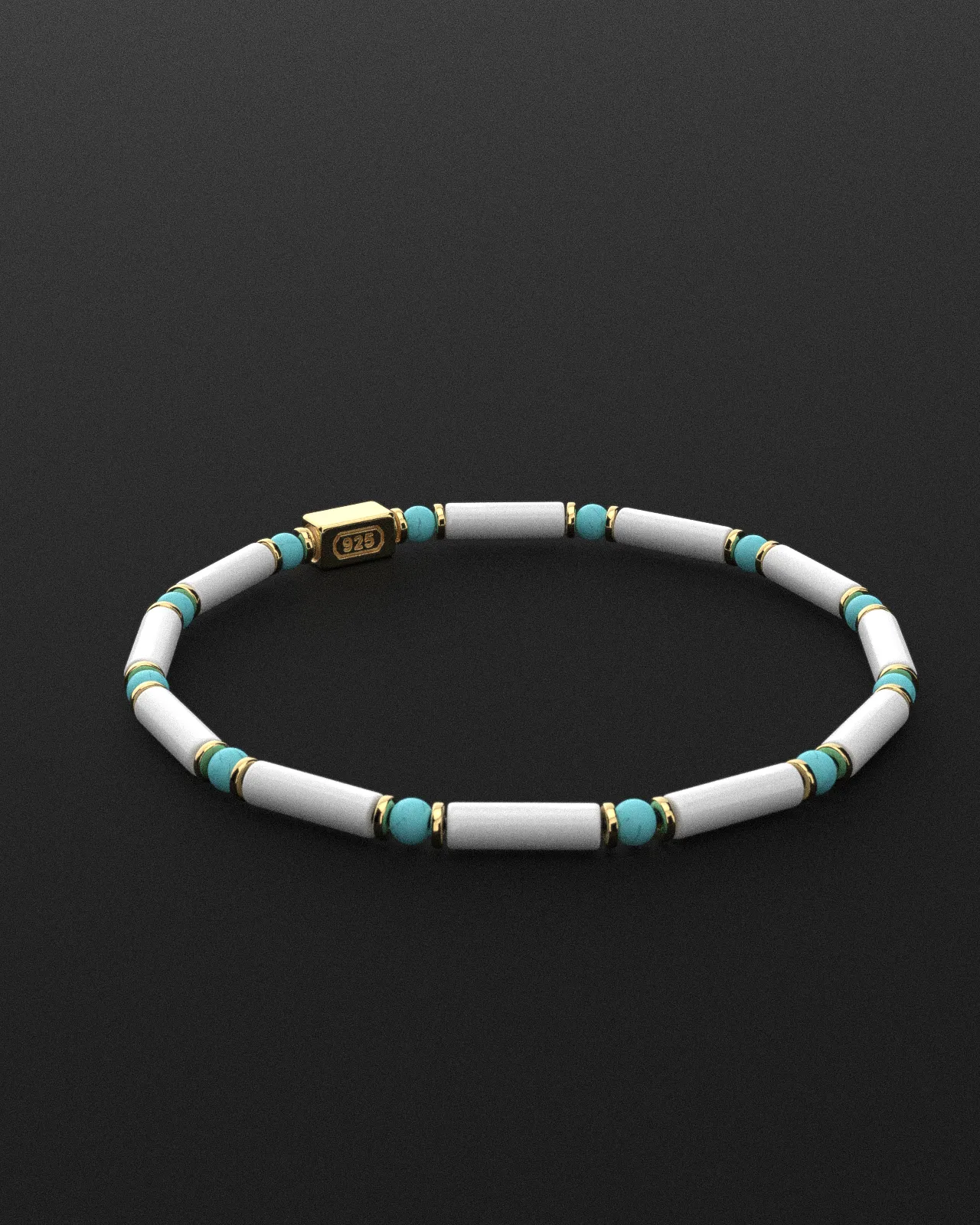 Howlite   Turquoise Bracelet 4mm | PIPE
