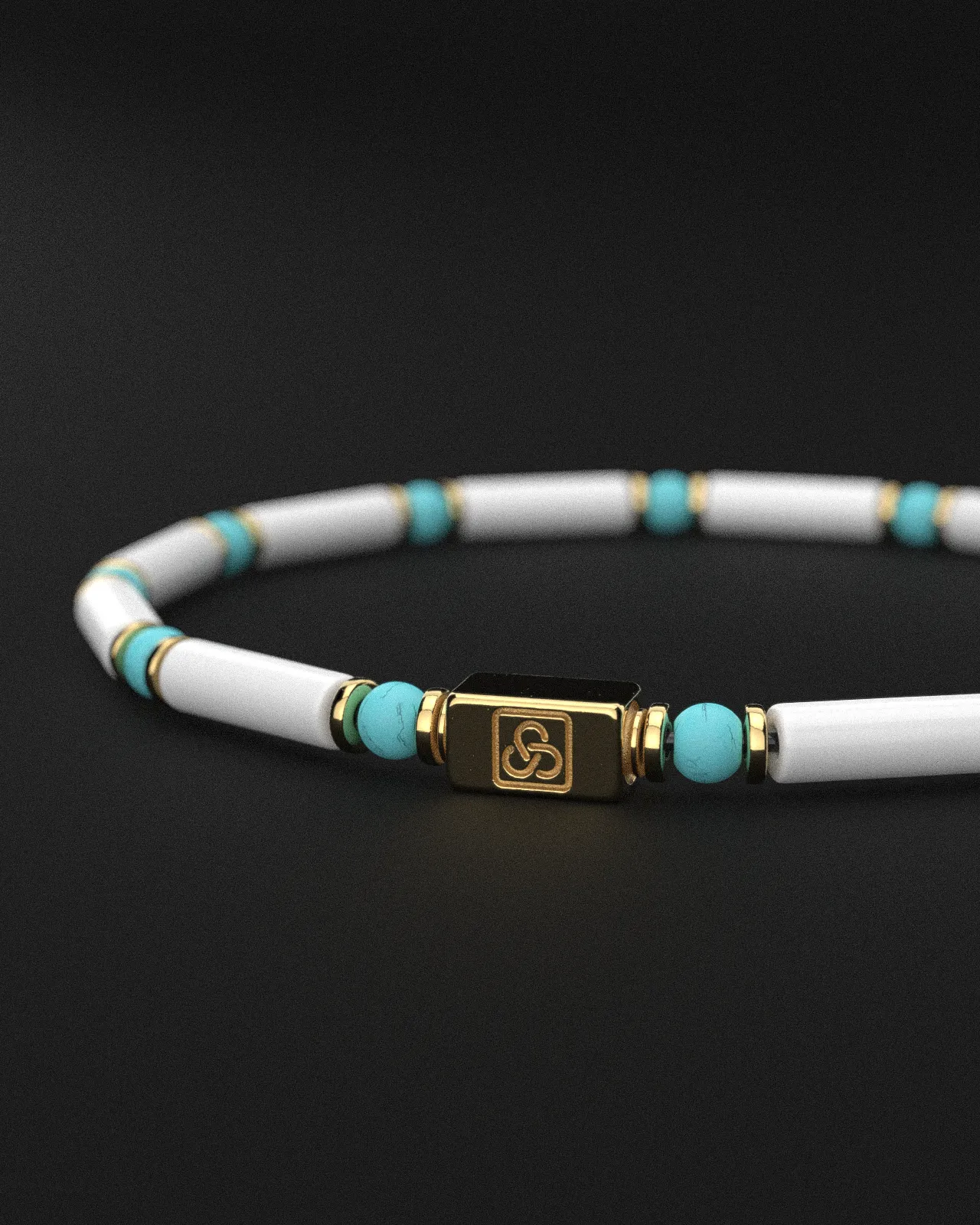 Howlite   Turquoise Bracelet 4mm | PIPE
