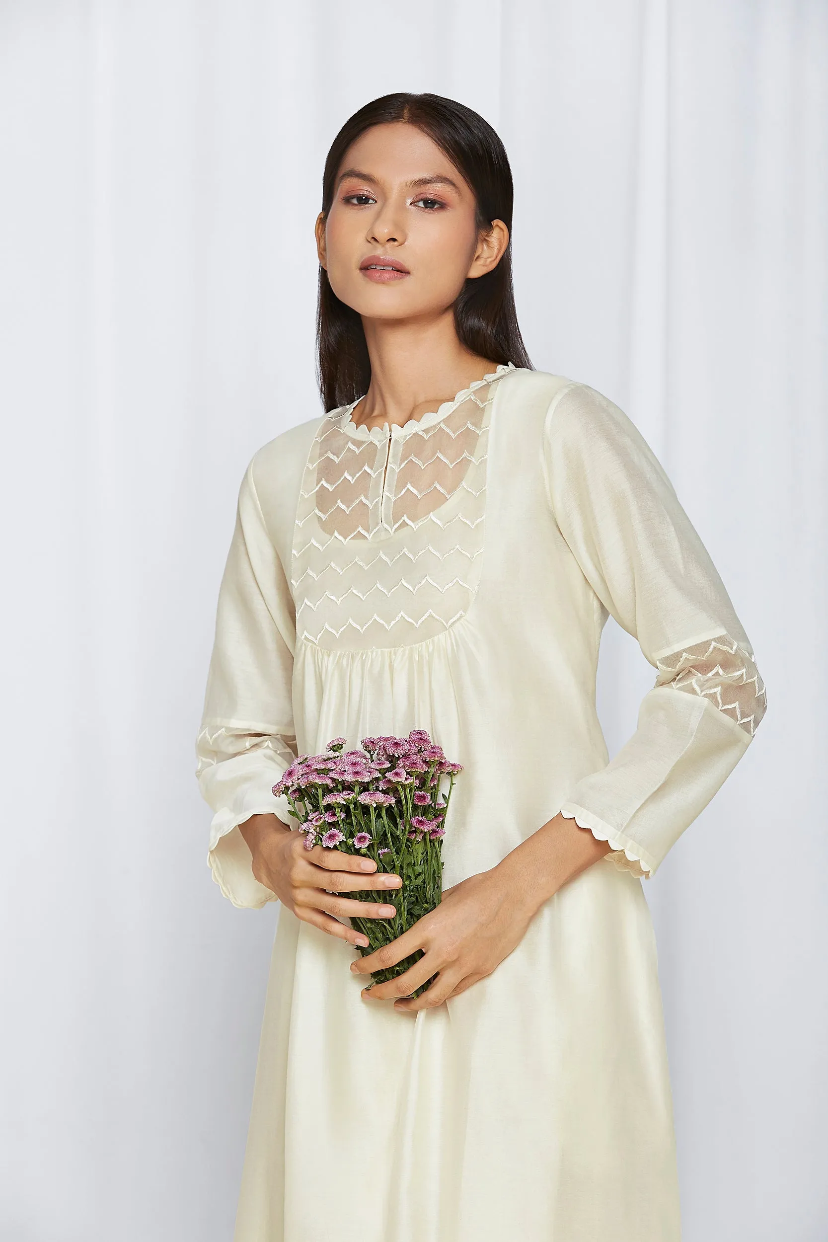 Ivory Chanderi Kurta Set