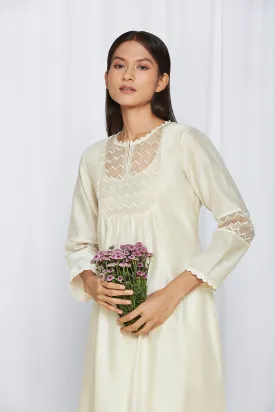 Ivory Chanderi Kurta Set