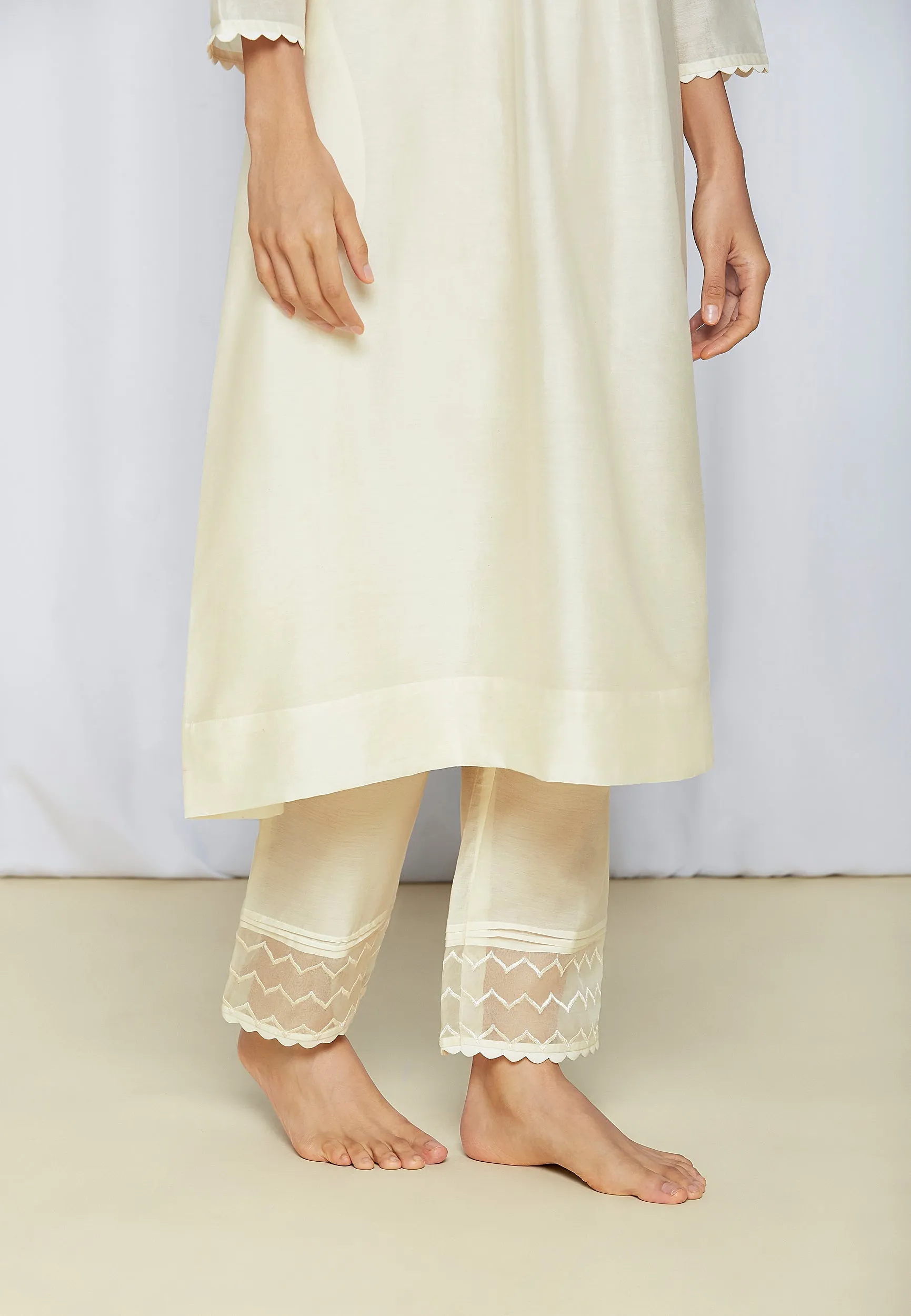Ivory Chanderi Kurta Set