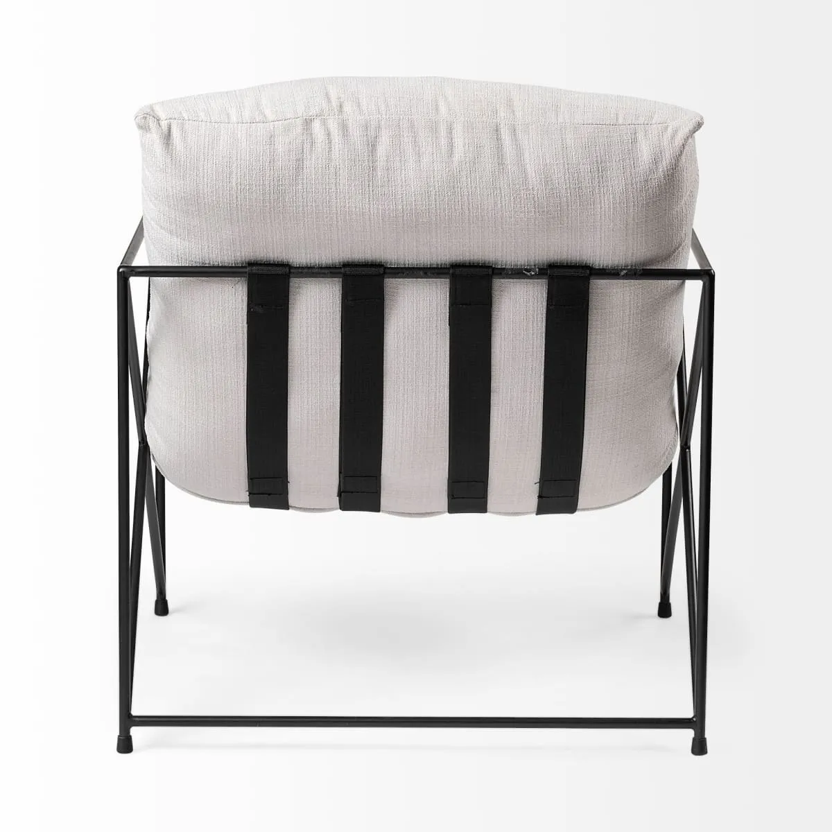 Leonidas Accent Chair Cream Fabric | Black Metal