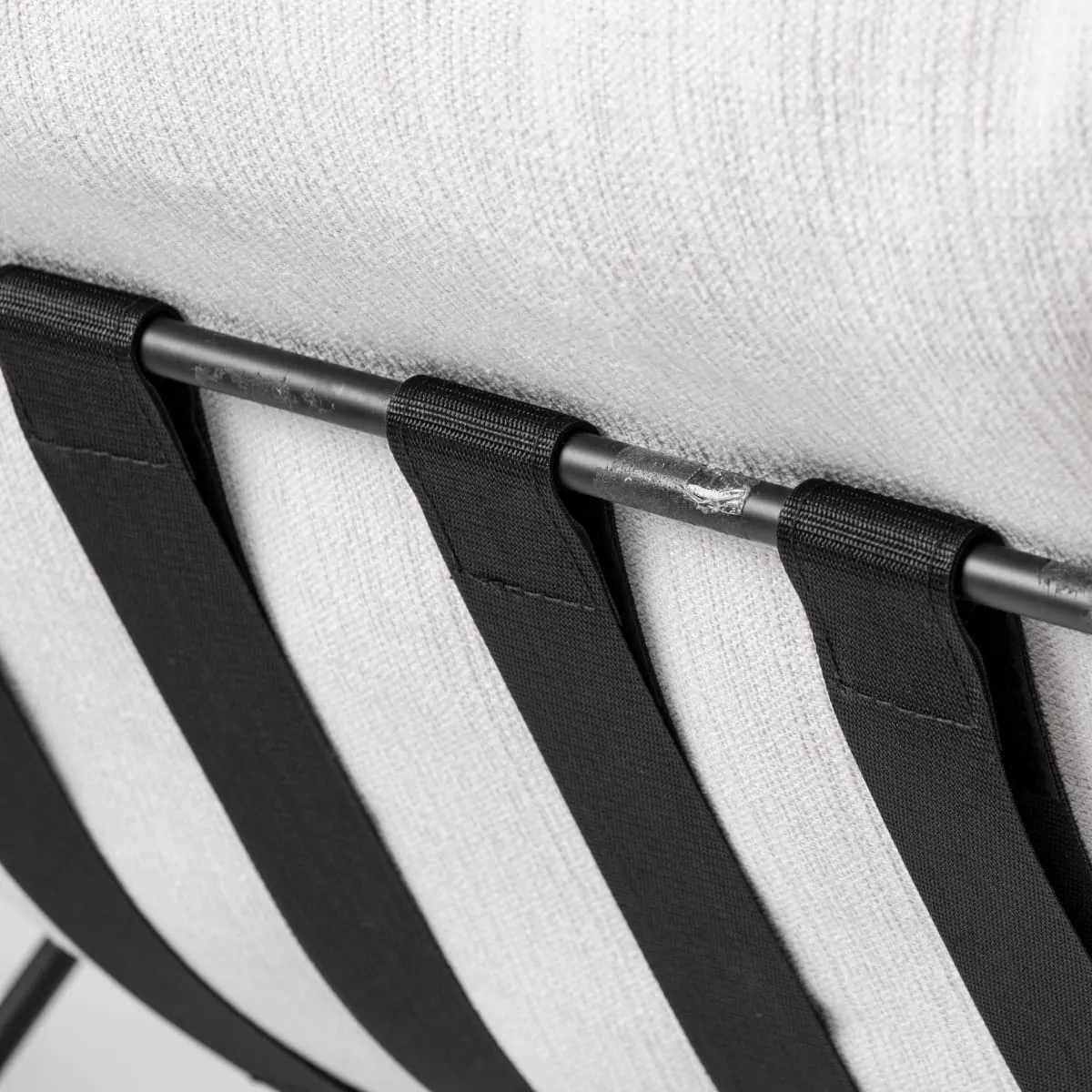 Leonidas Accent Chair Cream Fabric | Black Metal