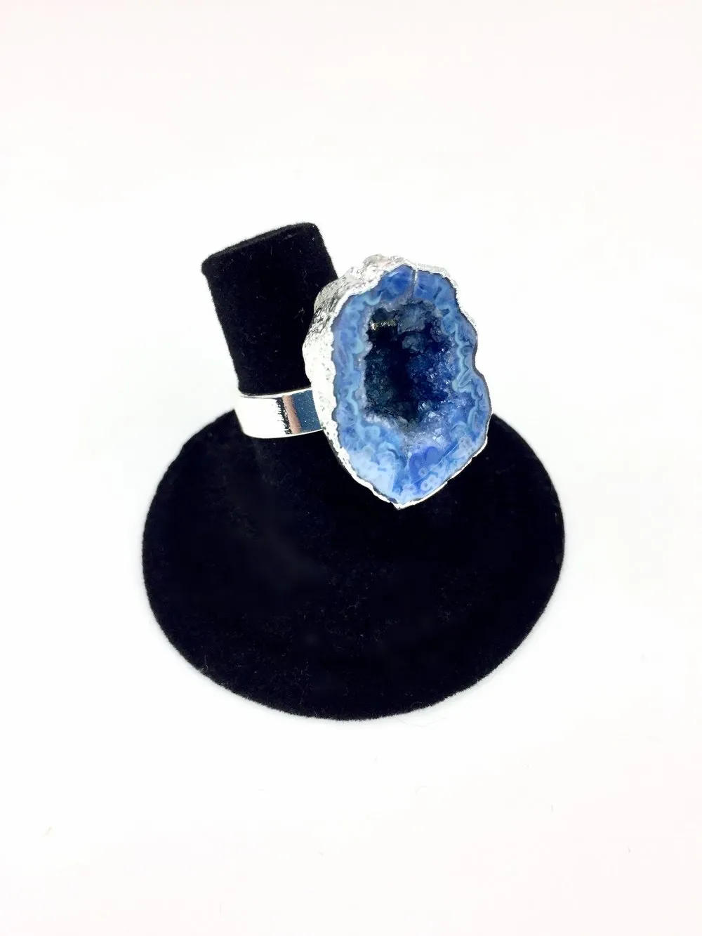 Light Blue Druzy Geode Ring O.O.A.K.