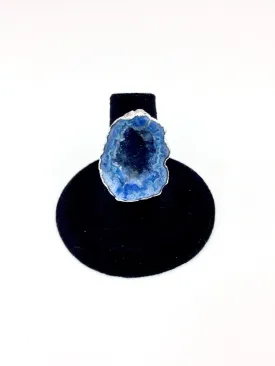 Light Blue Druzy Geode Ring O.O.A.K.