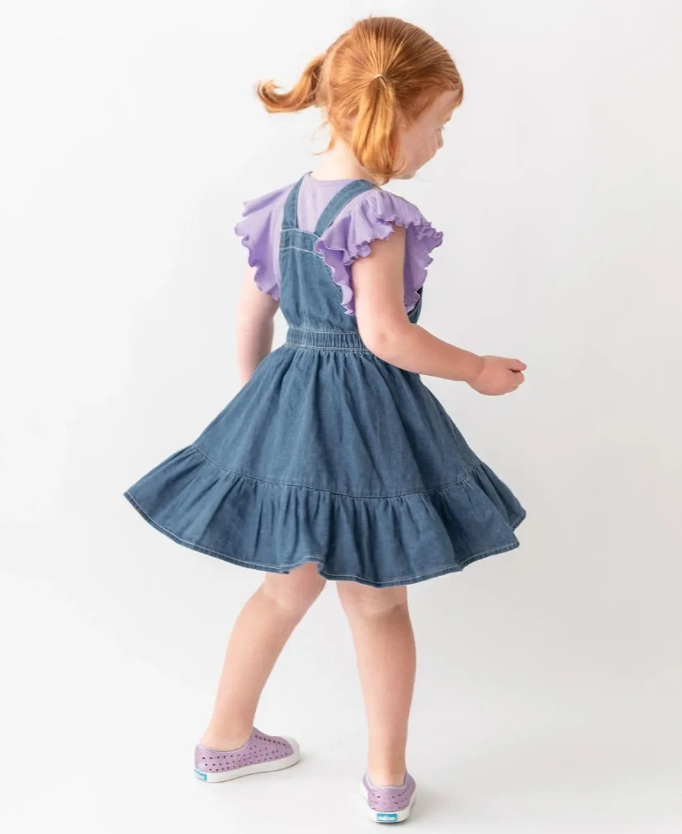 Light Wash Denim Overall Jumper Dress