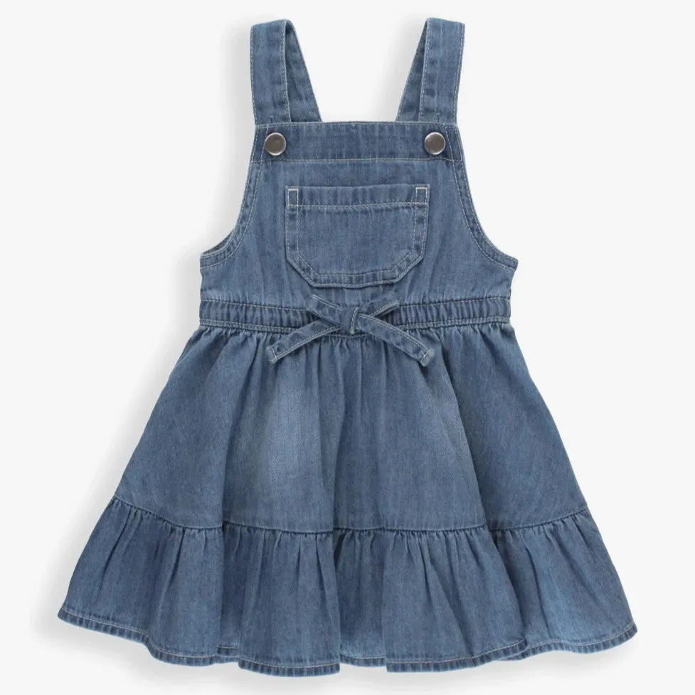 Light Wash Denim Overall Jumper Dress