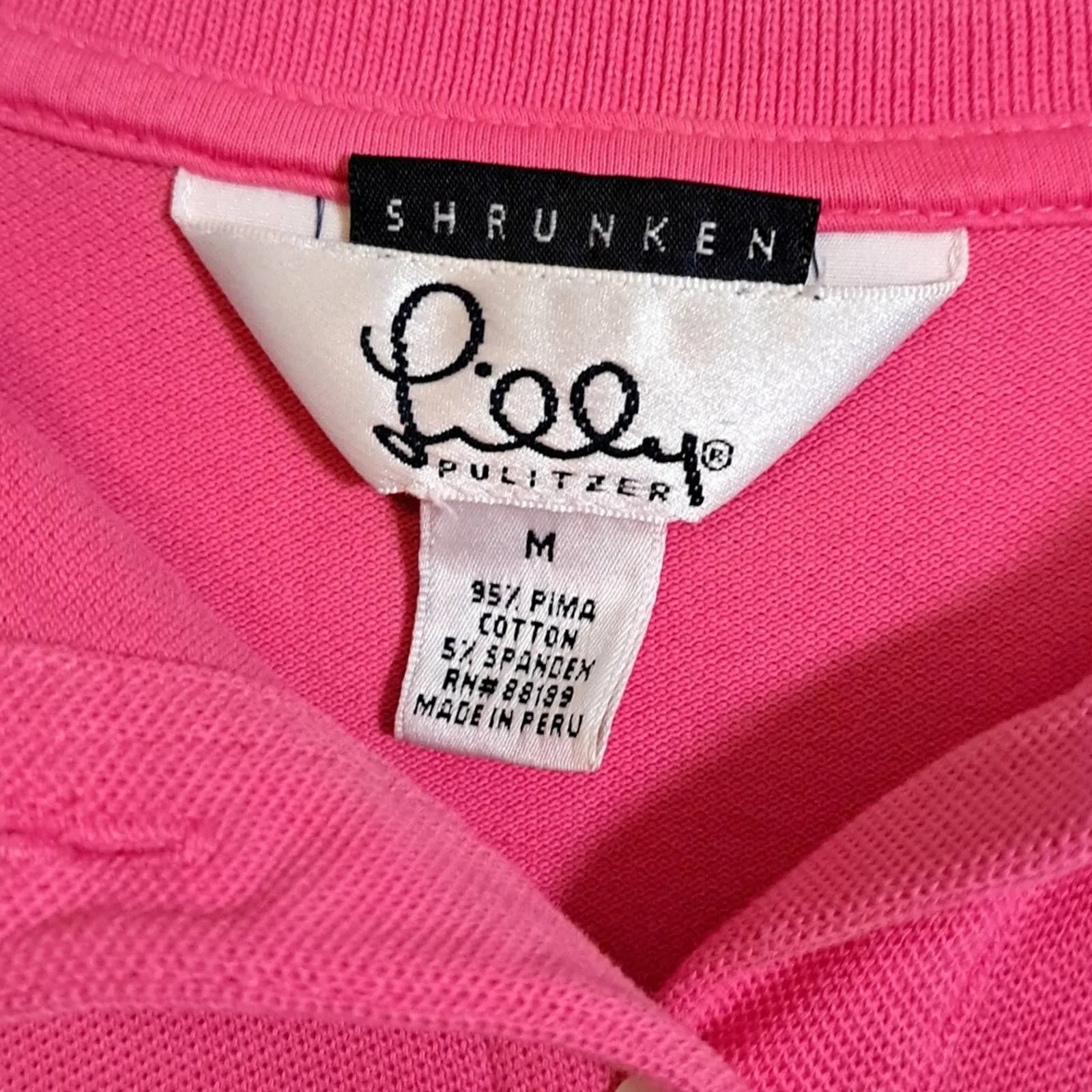 Lilly Pulitzer Polo Shirt Pink Medium