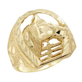 MEN'S YELLOW GOLD HORSESHOE RING