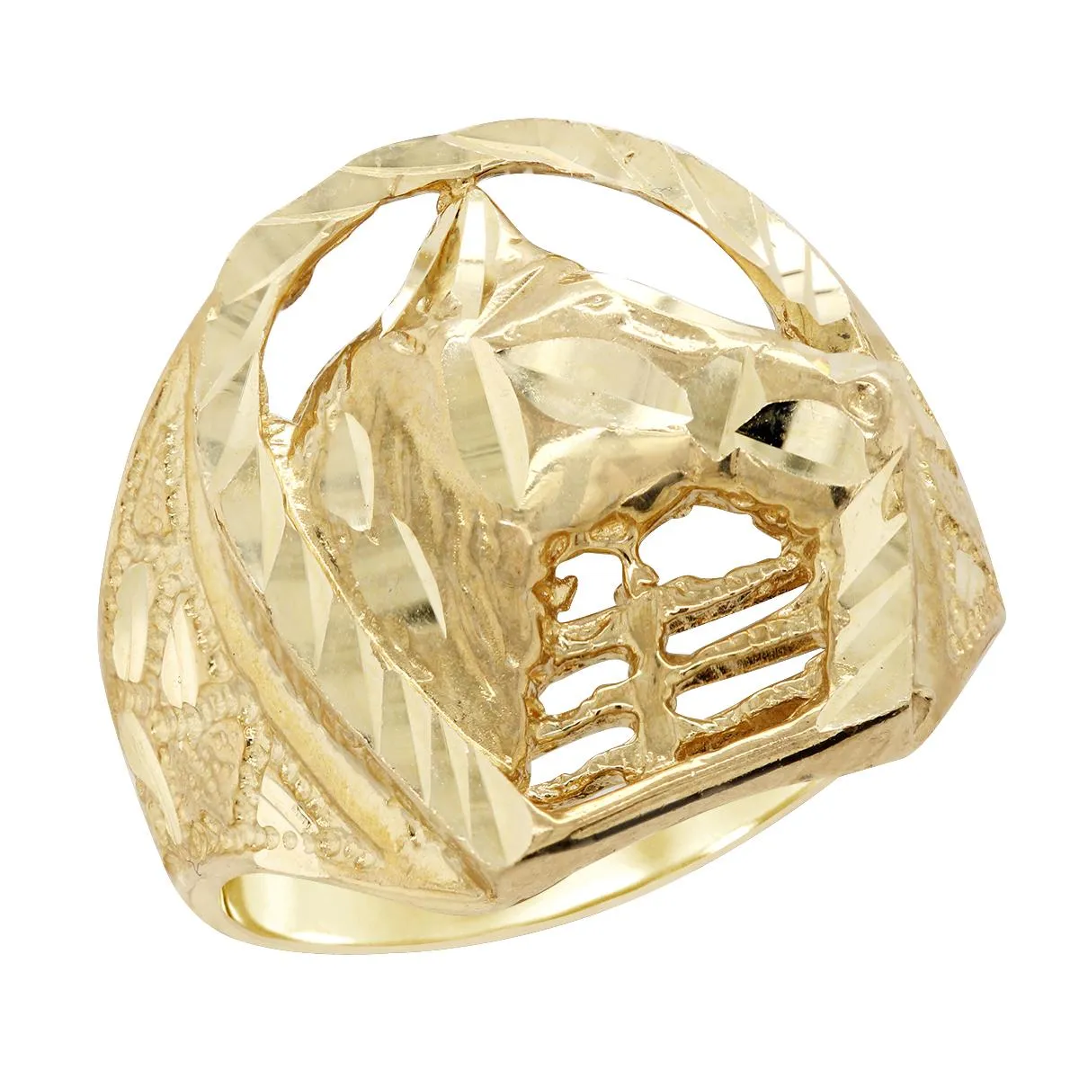 MEN'S YELLOW GOLD HORSESHOE RING