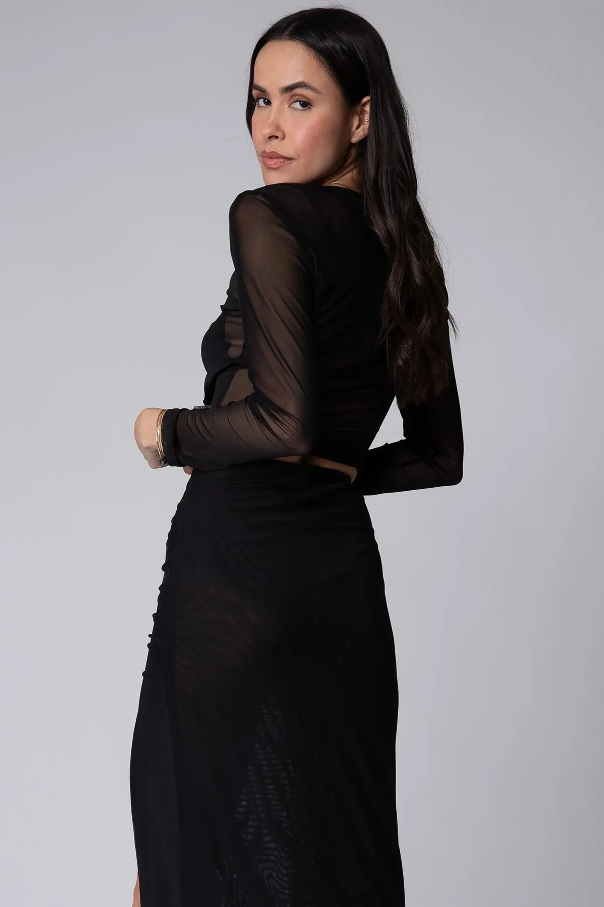 MESH CROP TEE LONG SLEEVE
