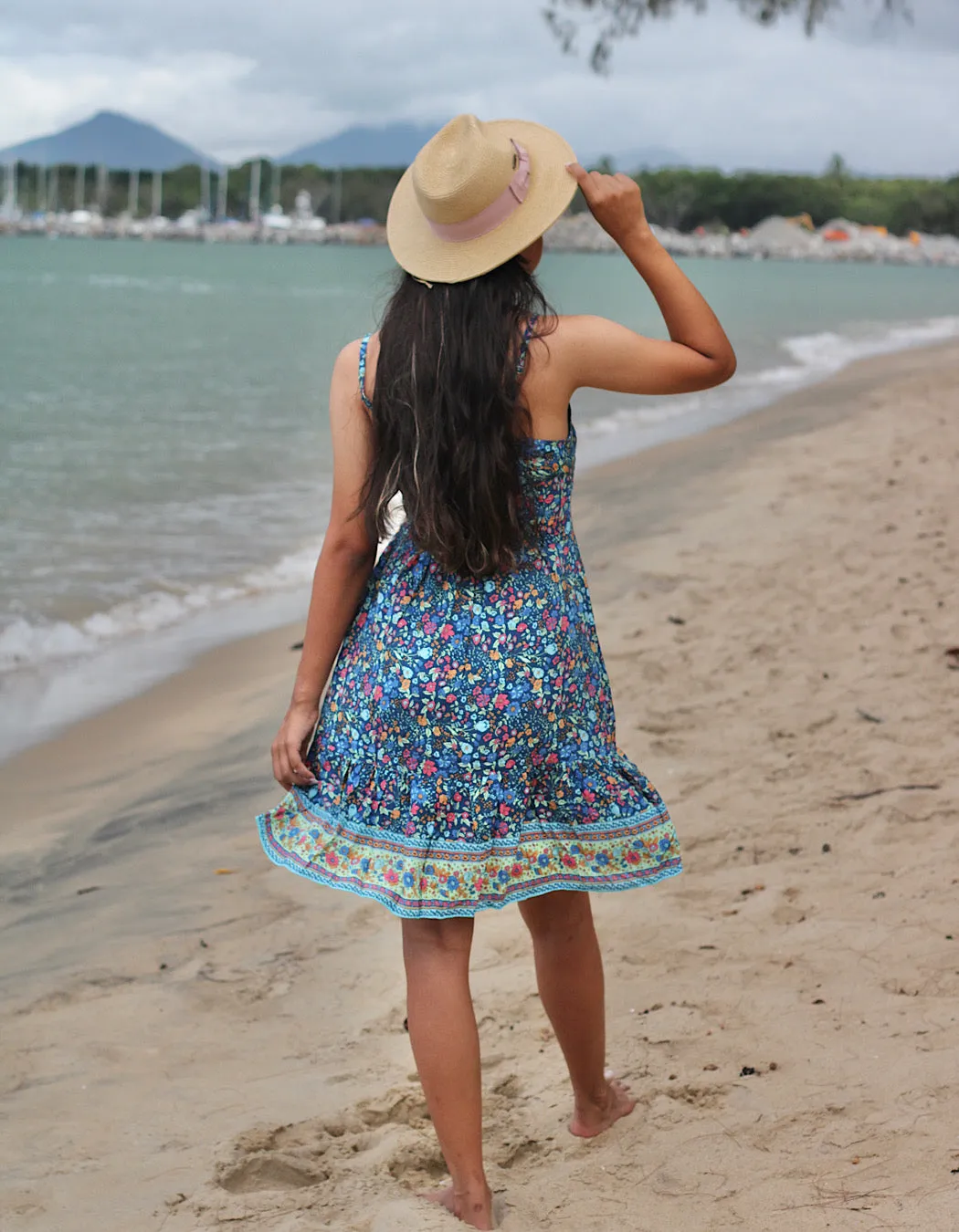 Midnight Wild Flower Short Strappy