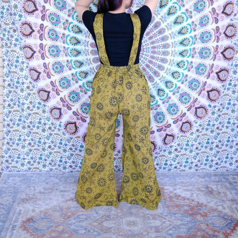 Mustard Dreamy Wide Leg Celestial Jumpsuit