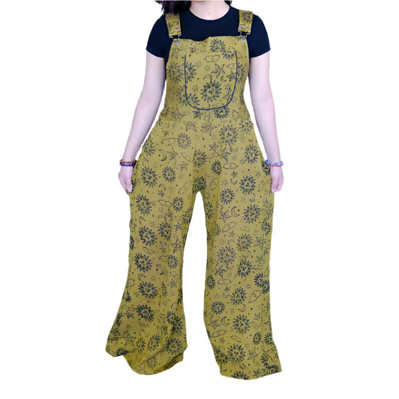 Mustard Dreamy Wide Leg Celestial Jumpsuit