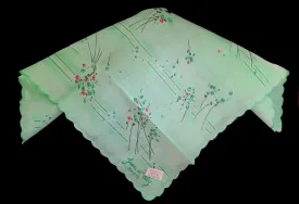 *NEW OLD STOCK - VINTAGE JEAN OL' ORLY - PARIS HANDKERCHIEF MINT GREEN, TEAL, CORAL AND BLACK