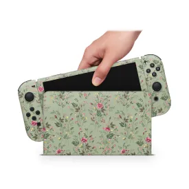 Nintendo Switch Oled Skin Decals - Foliage Garden - Wrap Vinyl Sticker