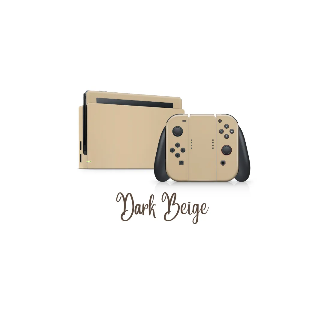 Nintendo Switch Skin Decals -  Dark Beige - Wrap Vinyl Sticker