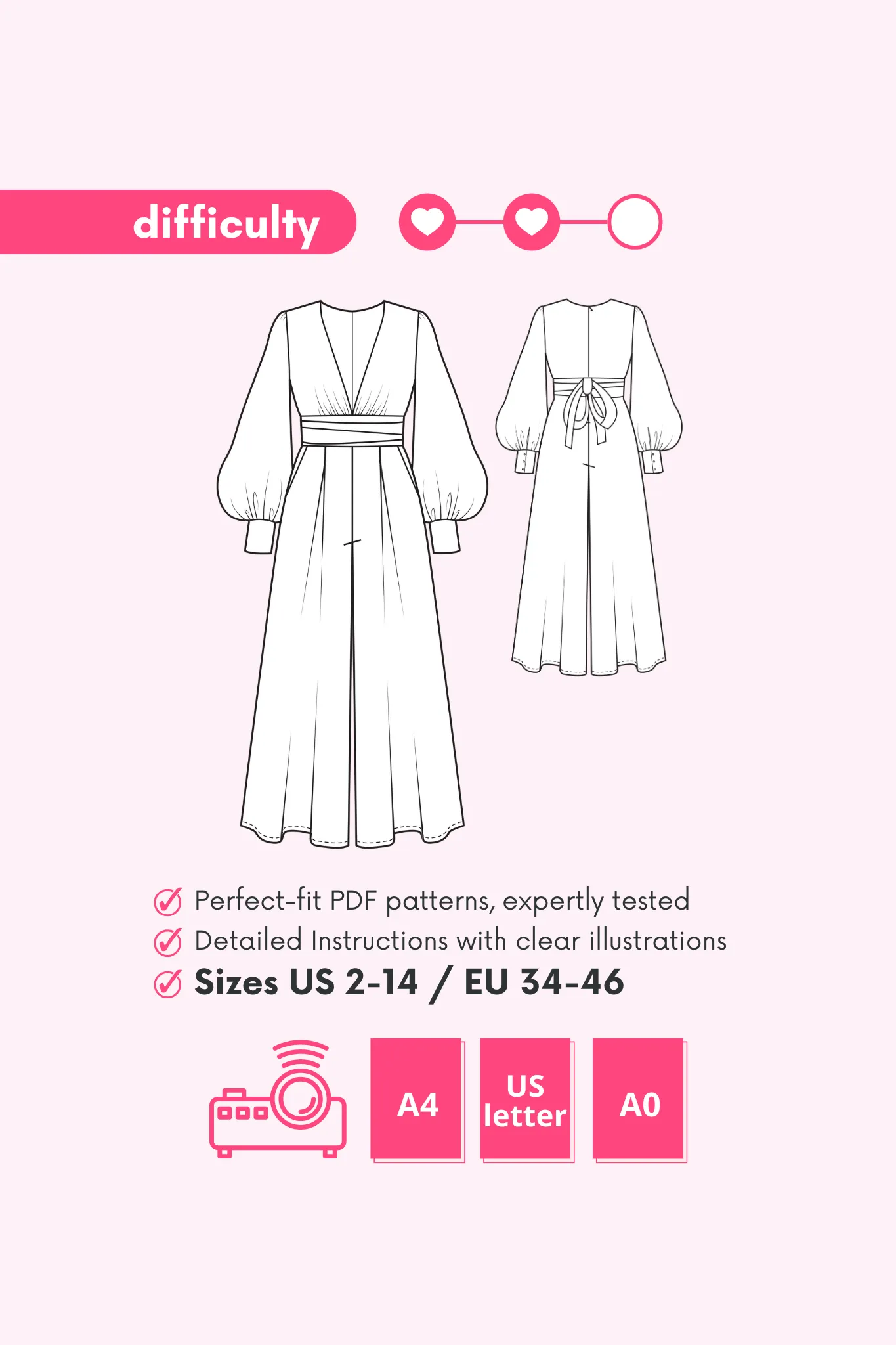 Olivia - Palazzo Jumpsuit Sewing Pattern