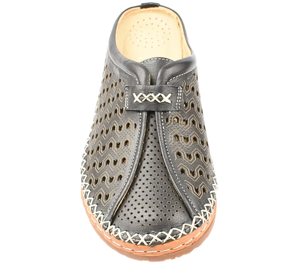 Pantofi casual,dama, ANNA VIOTTI, D27-04143 negru, piele naturala