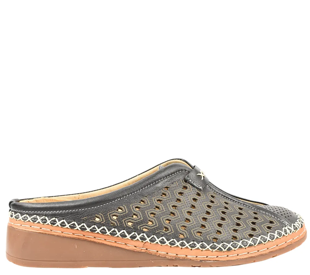 Pantofi casual,dama, ANNA VIOTTI, D27-04143 negru, piele naturala