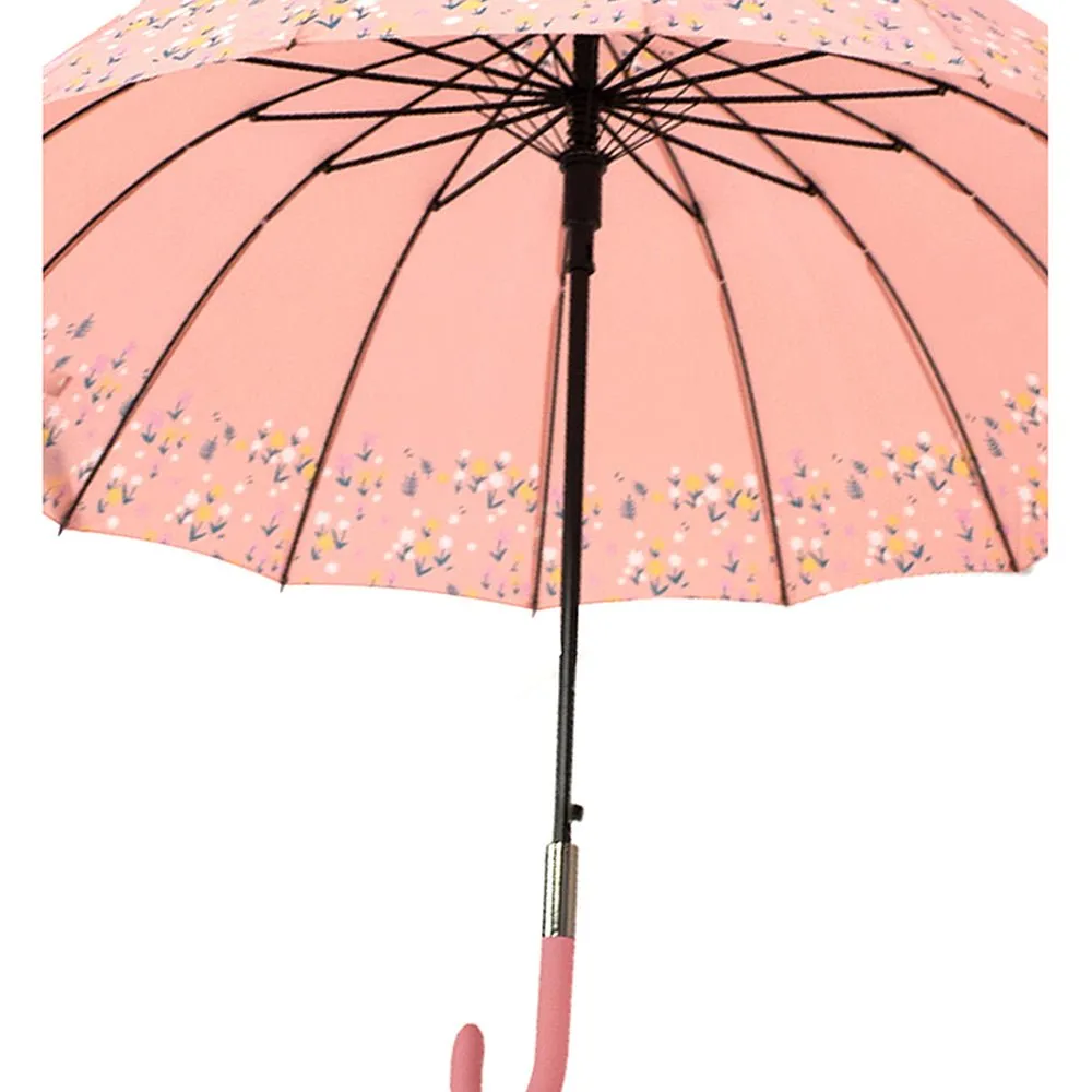 Pink Floral border Style Umbrella for Teens and Adults