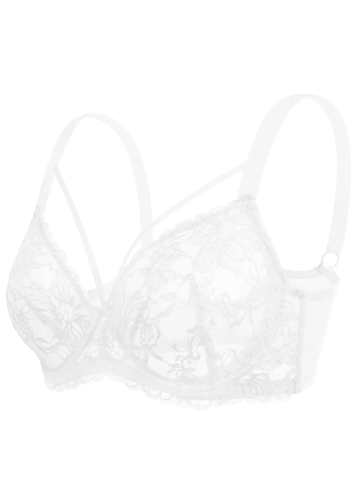 Pretty In Petals Strappy White Lace Unlined Bra Set