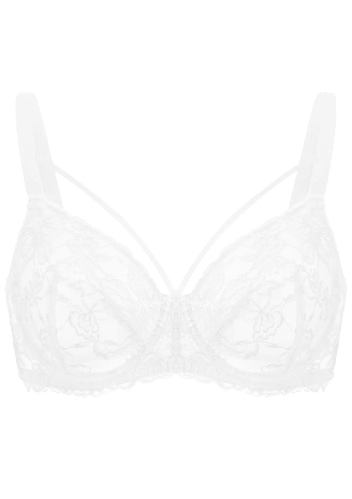 Pretty In Petals Strappy White Lace Unlined Bra Set