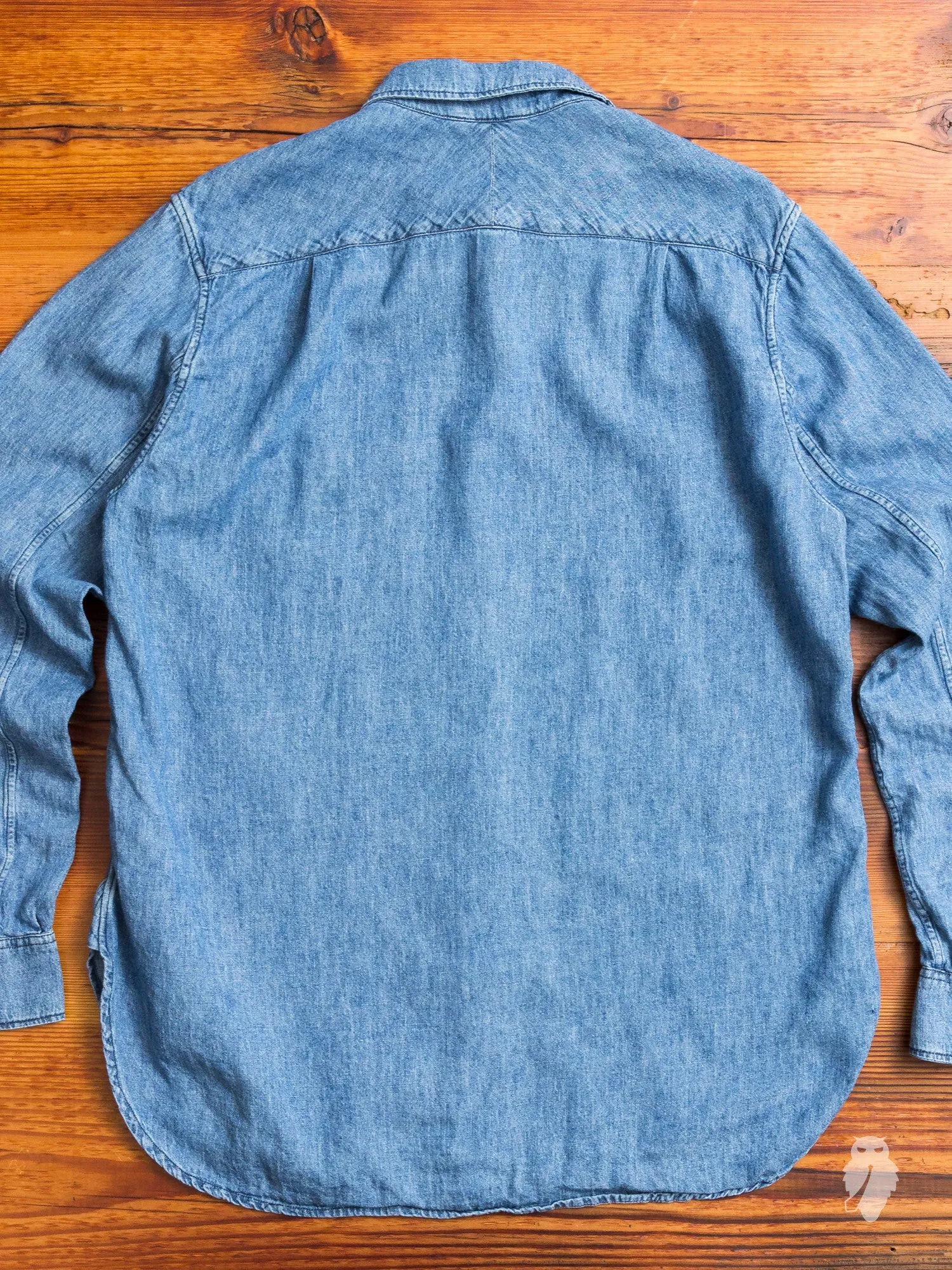 "Ted" Denim Shirt in Bleached Indigo