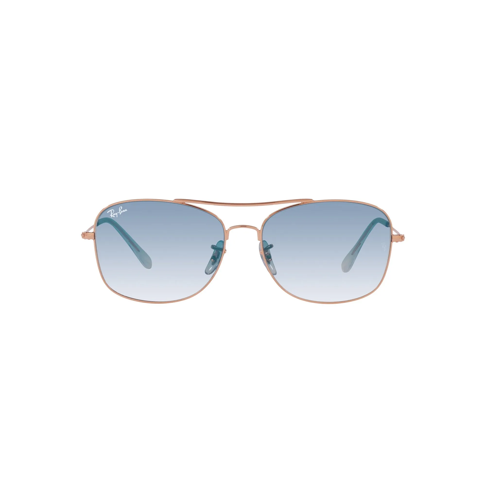 Ray Ban Polished Rose Gold Sunglasses with Blue Gradient Lenses-RB_3799_92023F_57mm