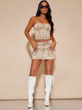 Seam Front Tube Denim Top