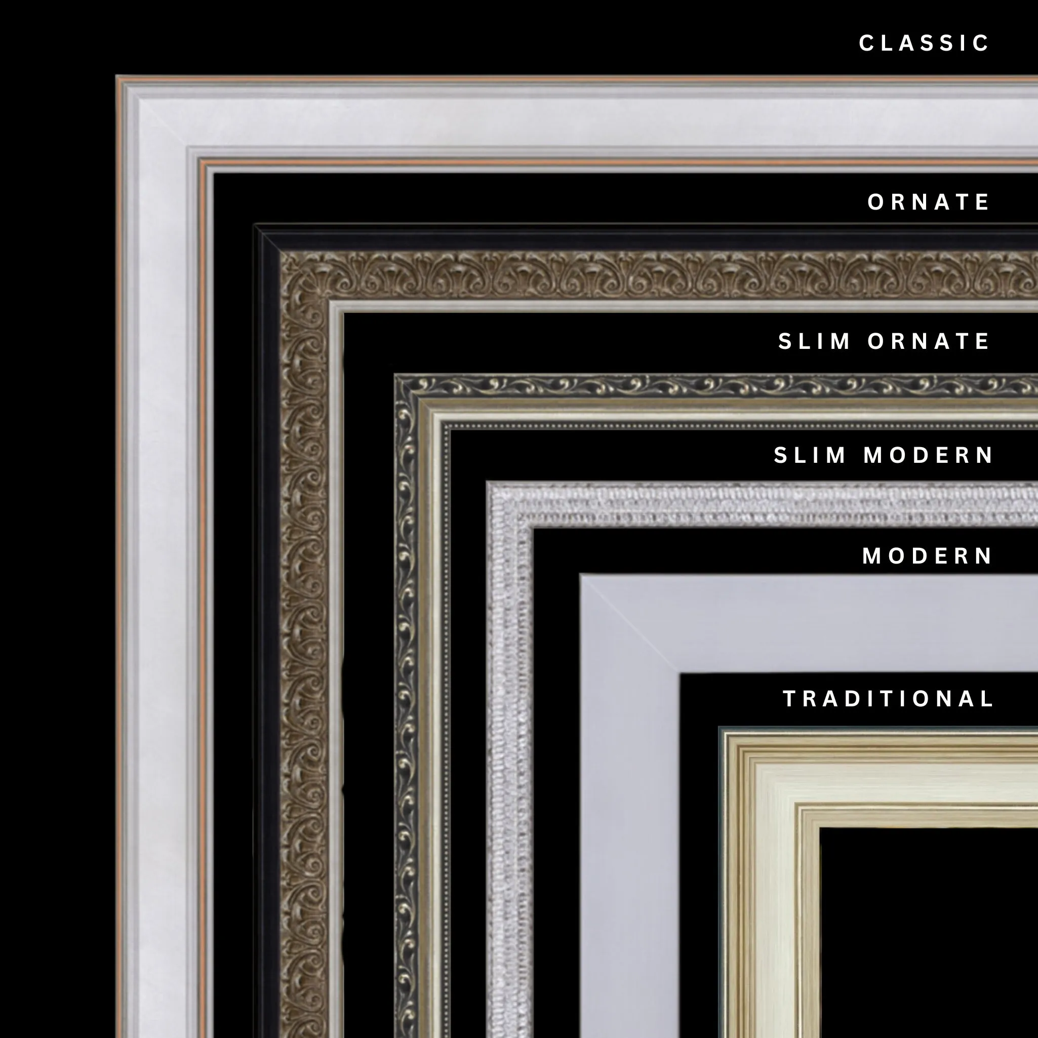 Silver 44x41 Picture Frame Ornate Traditional Classic Antique