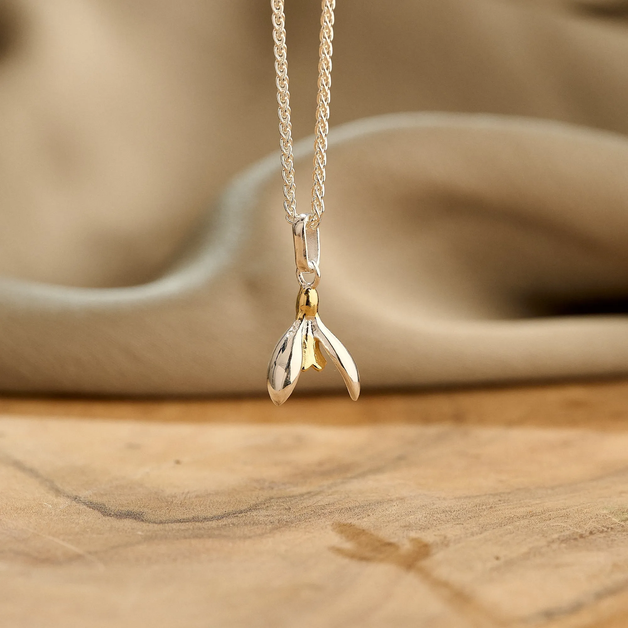 Snowdrop Silver & Gold Vermeil necklace