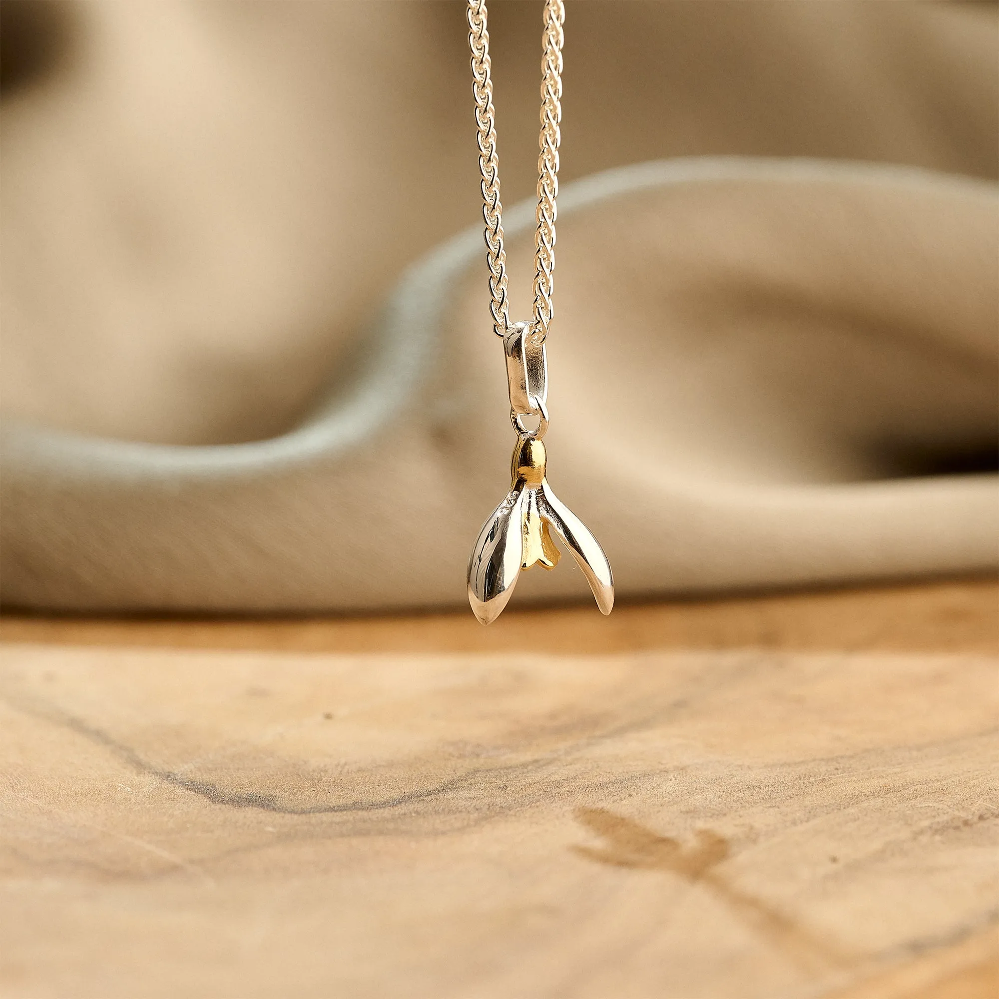 Snowdrop Silver & Gold Vermeil necklace