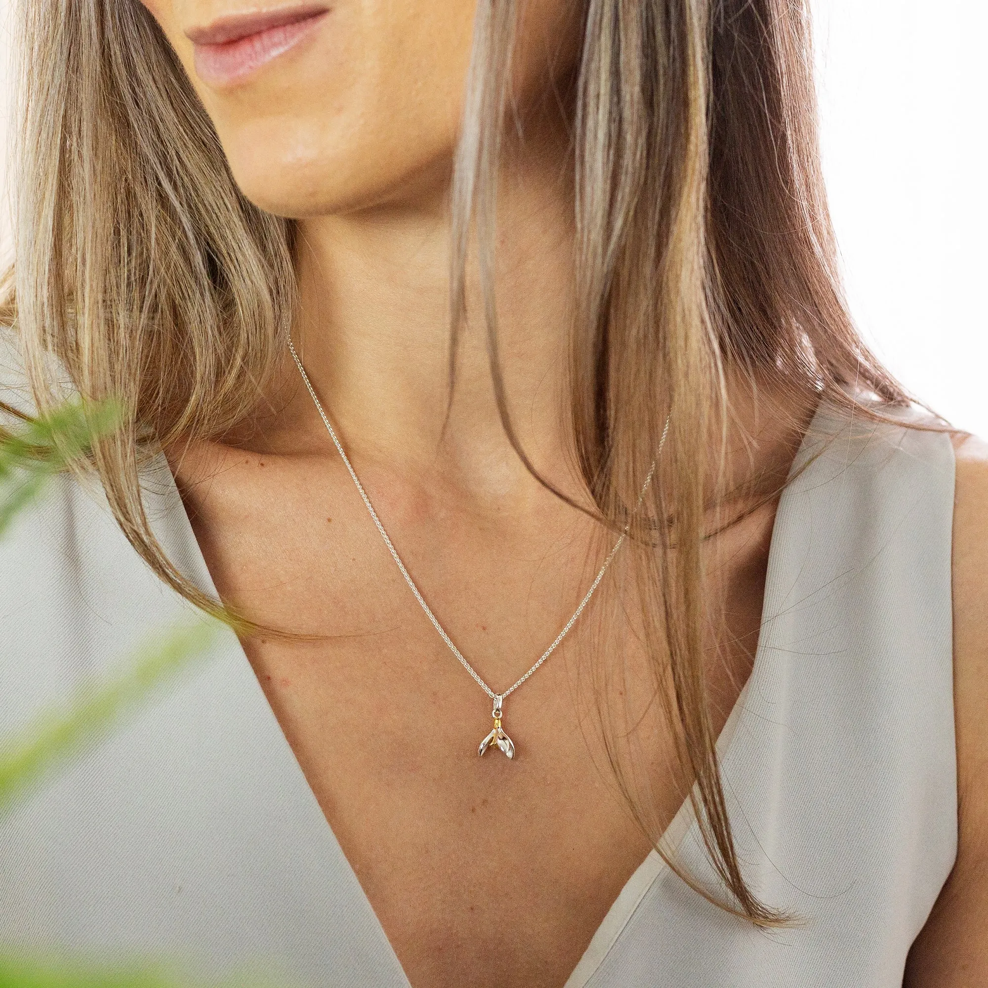 Snowdrop Silver & Gold Vermeil necklace