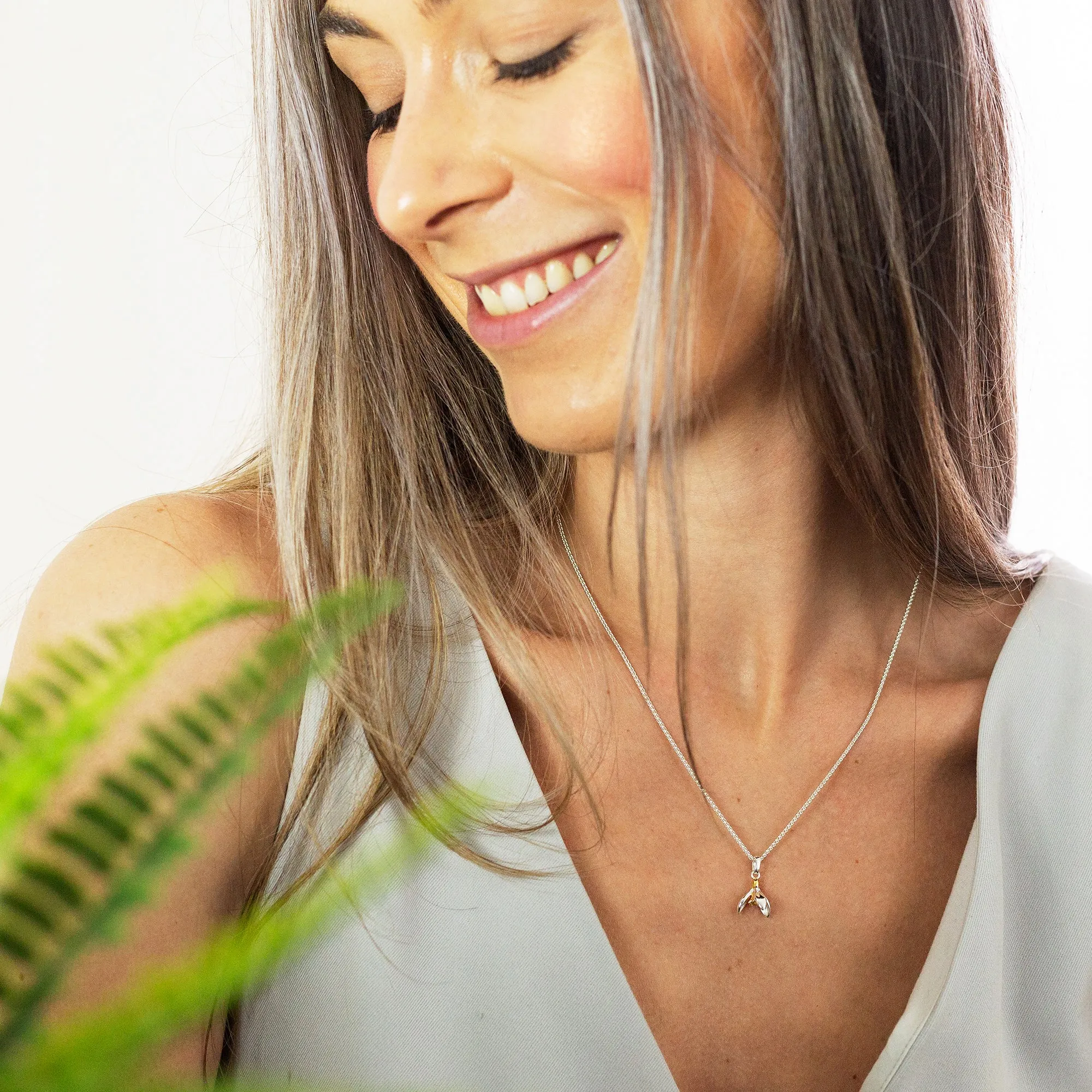 Snowdrop Silver & Gold Vermeil necklace