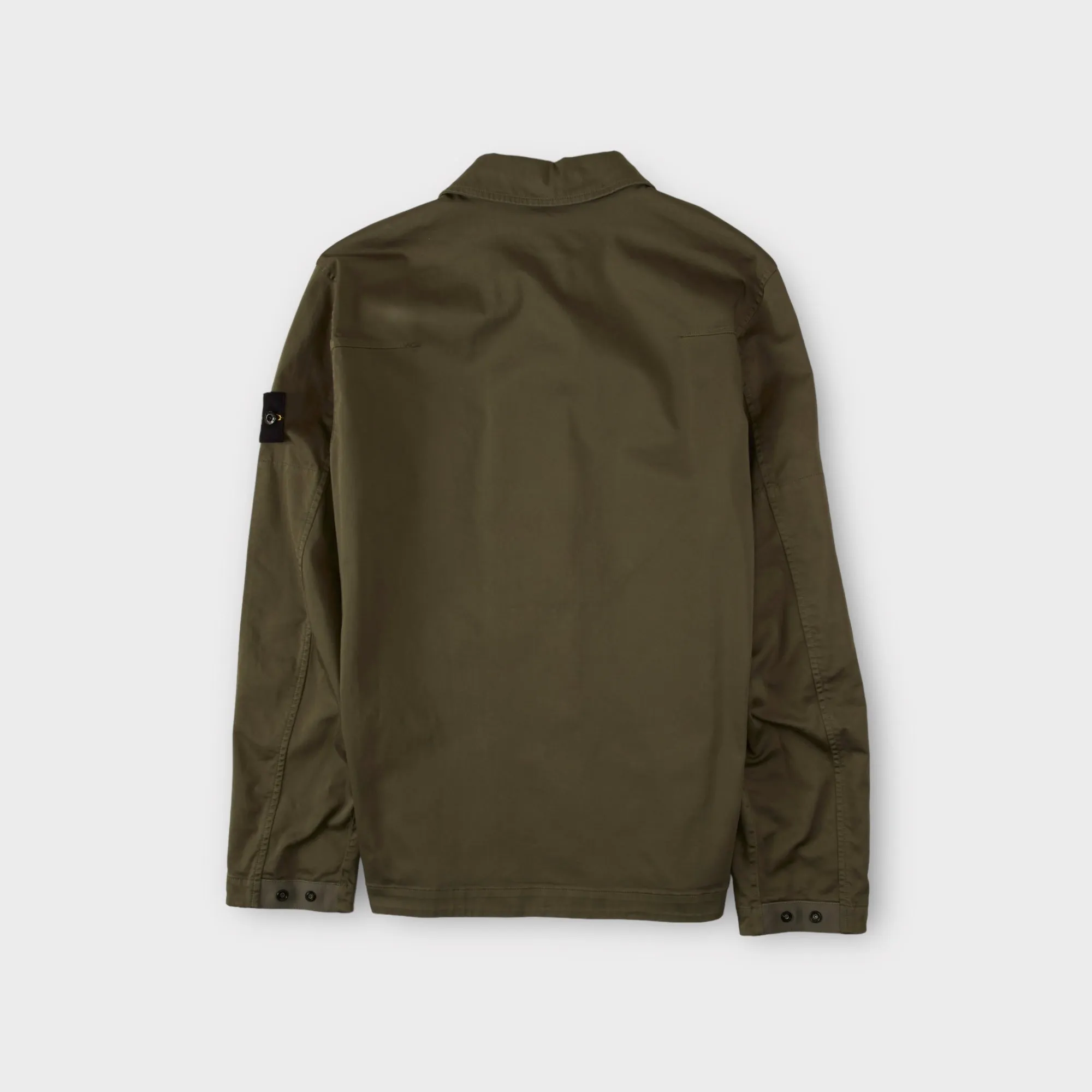 Stone Island 12808 Cotton Zip Overshirt I Grøn