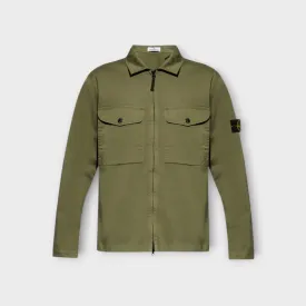 Stone Island 12808 Cotton Zip Overshirt I Grøn
