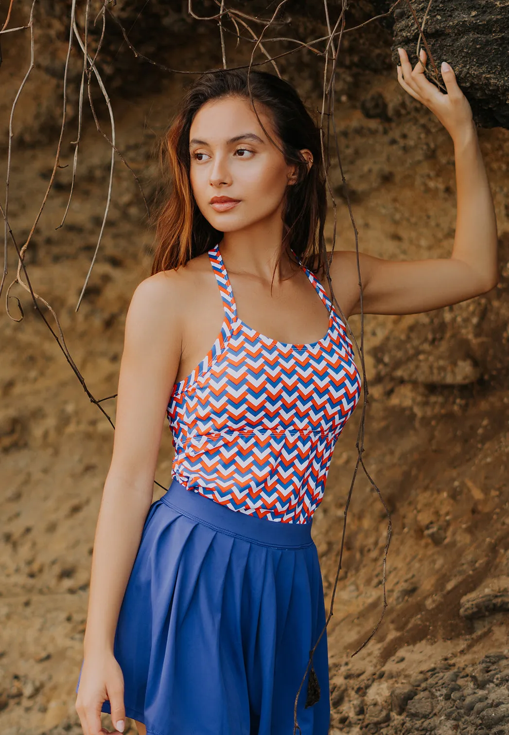 Strappy Ruched Tankini One Piece (Trinity)