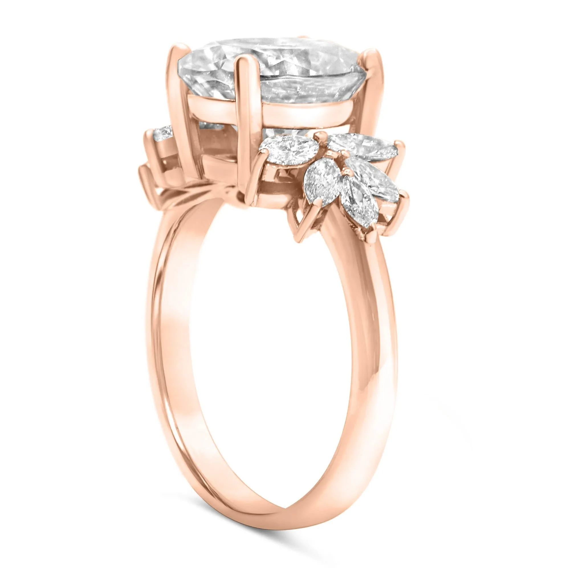 Trinity| Oval Moissanite Engagement Ring