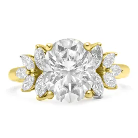 Trinity| Oval Moissanite Engagement Ring