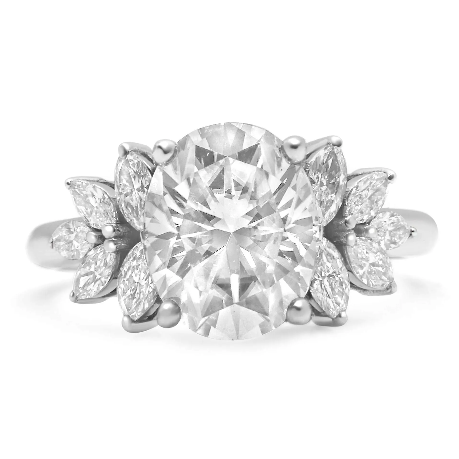Trinity| Oval Moissanite Engagement Ring