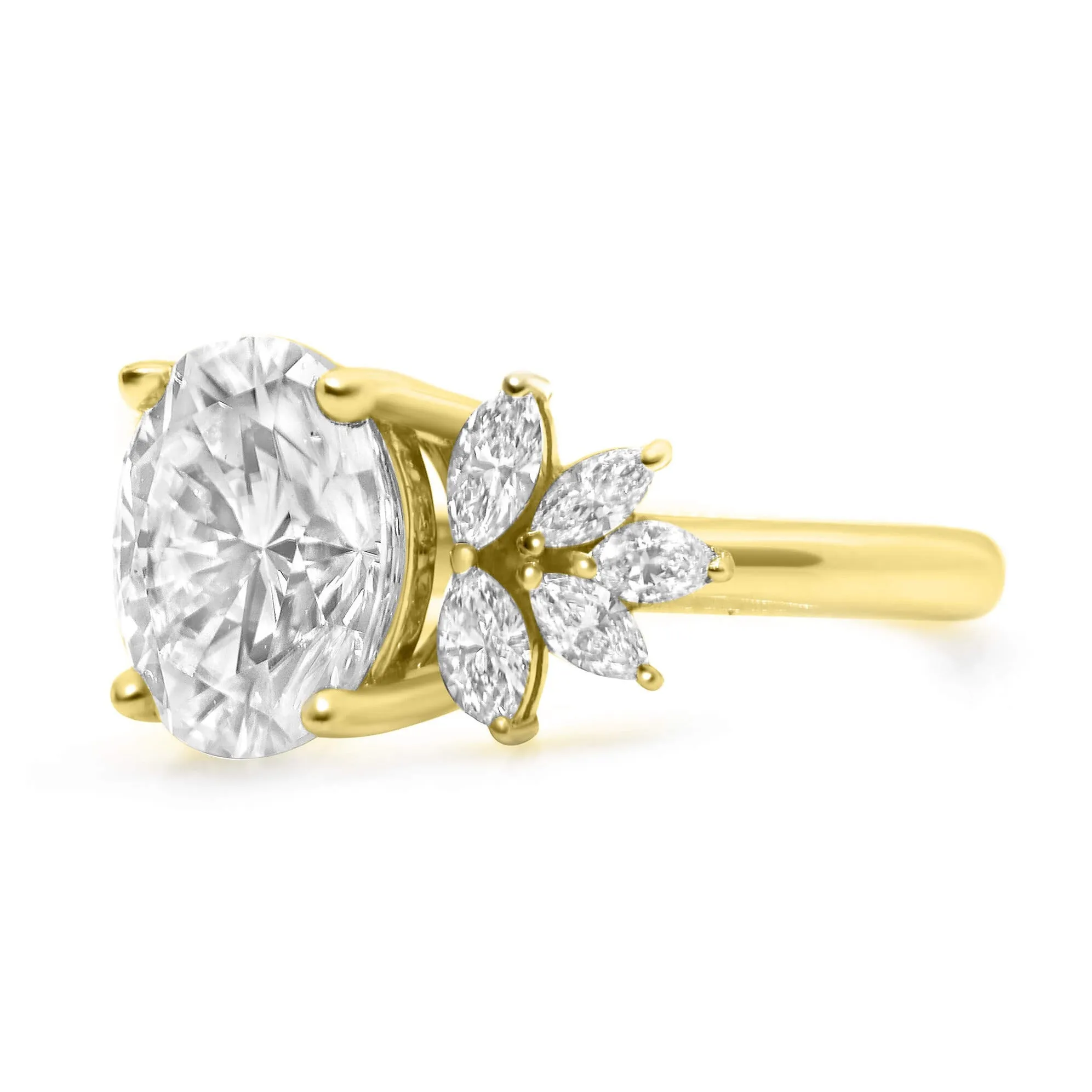Trinity| Oval Moissanite Engagement Ring