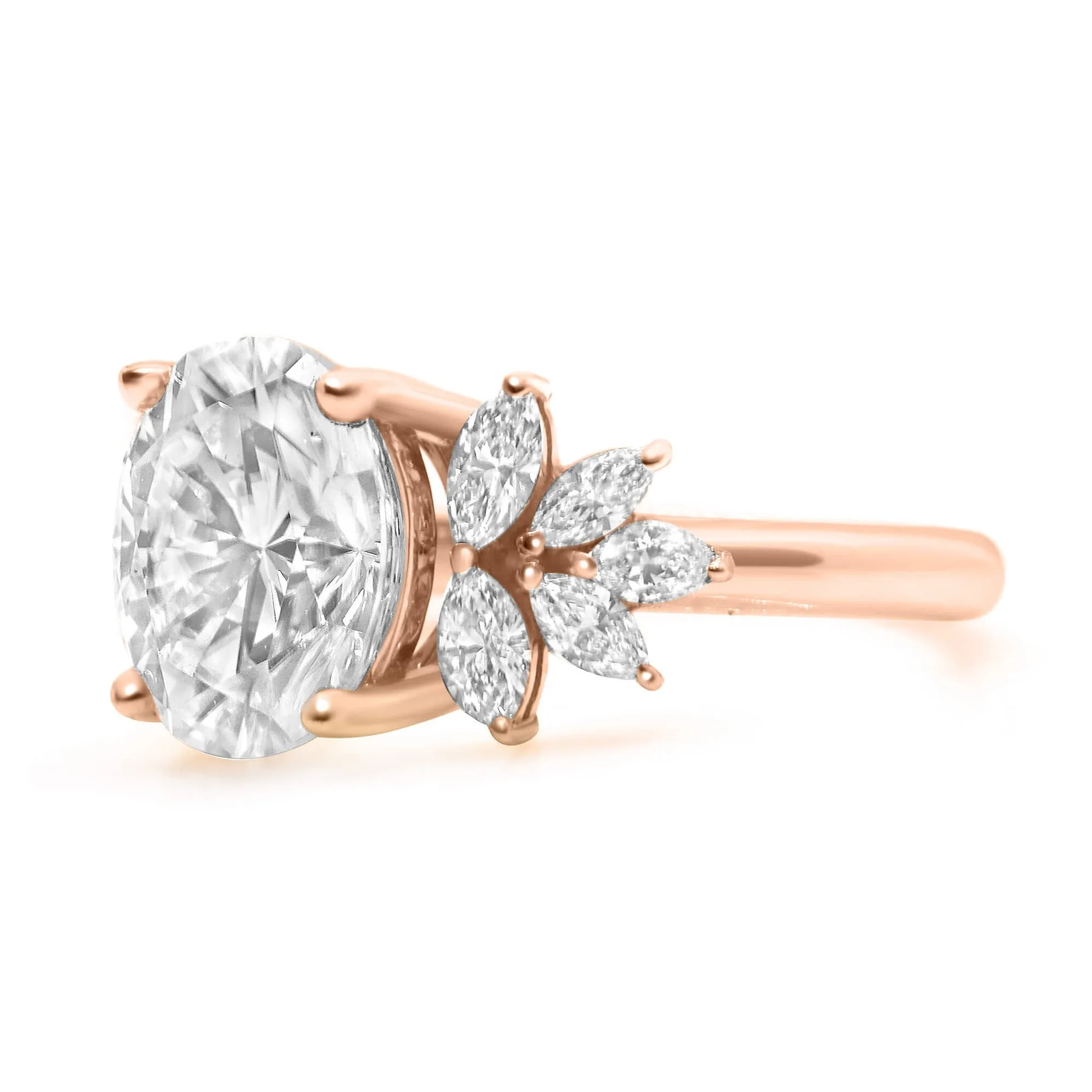Trinity| Oval Moissanite Engagement Ring